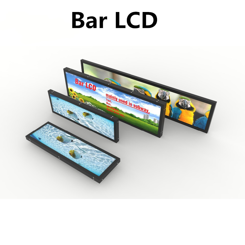 60'' inch Ultra Wide wifi Monitor Screen Stretched Bar Type LCD Advertising Display for Coffee shop Supermarket Shelf