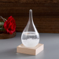 Desktop Droplet Storm Glass Bottle Weather Forecast Predictor Monitor Barometer With Wooden Base For Home Decor