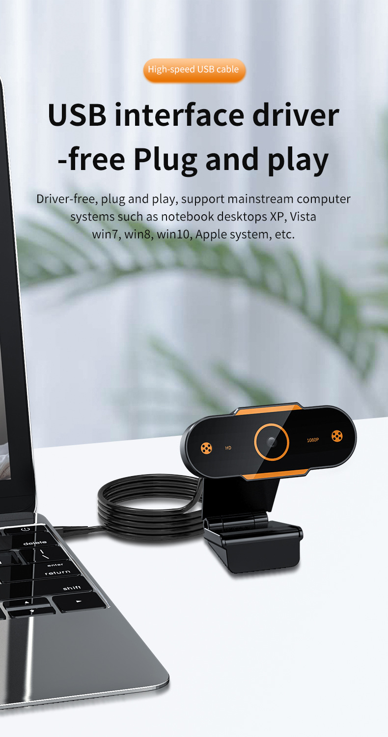 1080P HD Webcam Mini Computer PC WebCamera with Microphone Rotatable Cameras for Live Broadcast Video Calling Conference Work