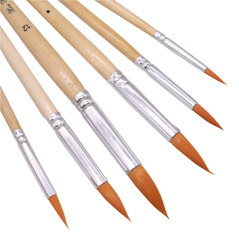 Line Fine Professional Drawing Gouache Oil Paint Brushes Different Shape Round Pointed Tip Hair Painting Brush Set Art Supplies