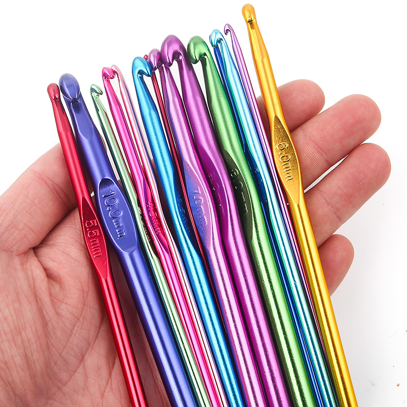 1Pcs Aluminum Crochet Hook Sewing Needles Weave Crochet 2.0-10.0mm Crochet Hook High Quality Aluminum Oxide Knitting Needles