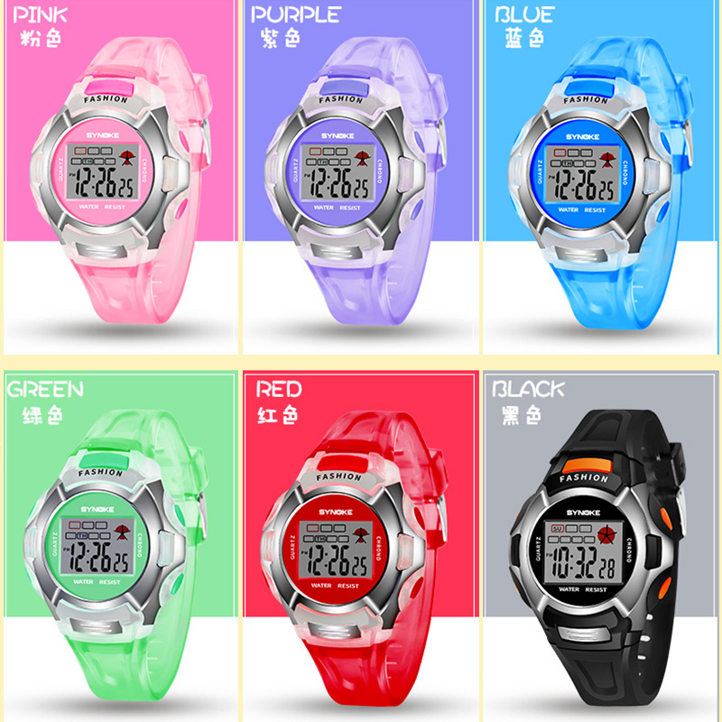 SYNOKE Children Digital Watches Boys Girls Gifts LED Sports Waterproof Students Alarm Date Casual Kids Electronic Watch