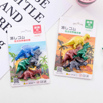 4Pcs/Set Rubber Animal Eraser Dinosaur Eraser Box School Stationery Office Supplies School Supplies Stationery Gift Tool