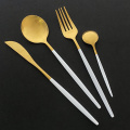 Dinnerware Set 16Pcs Black Handle Gold Cutlery Set Stainless Steel Dinner Scoop Fork Knife Teaspoon Tableware For Home Set