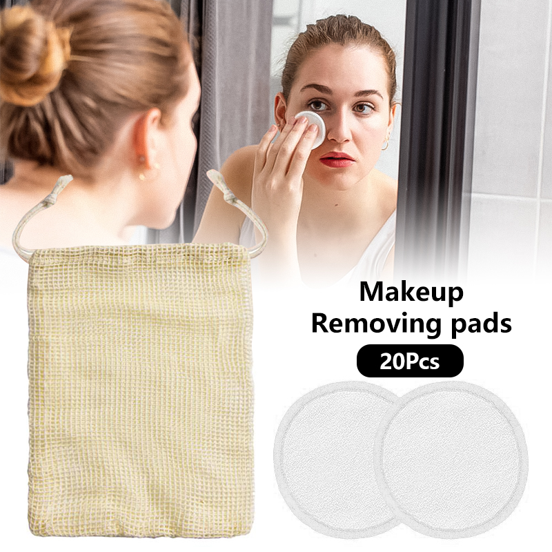 20 Pieces Of Makeup Remover Pads, Reusable Bamboo Charcoal Moisturizing Cream, Bamboo Charcoal Facial Care Pads, Skin Cleansing