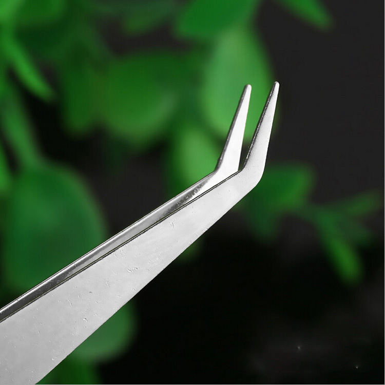 ZtDpLsd 1Pcs Straight Elbow Stainless Steel Tank Tweezers Pliers Aquarium Tool Fish Aquatic Plants Forceps Clip