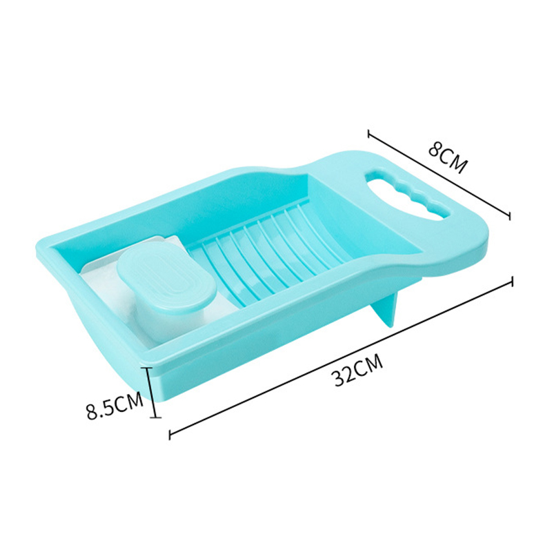 Plastic Washtub With Washboard Thick Laundry Basin Wash Baby Underwear Plastic Laundry Basin Home Washing Board Tool
