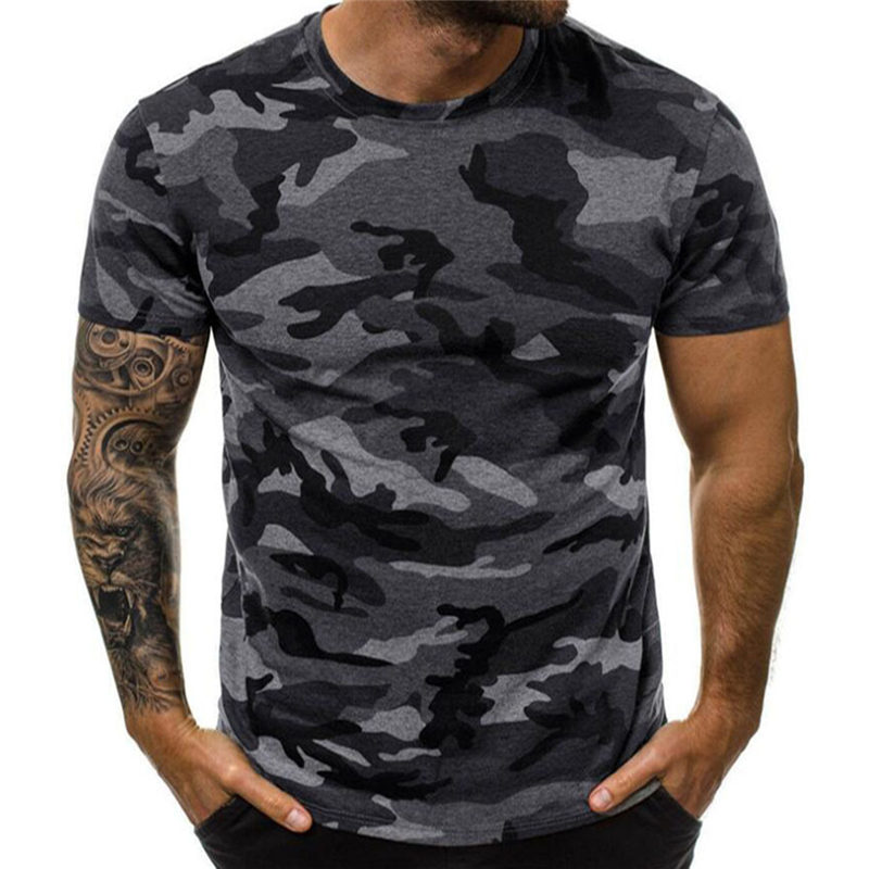 New Summer Fashion Camouflage T-shirt Men Casual O-neck Cotton Streetwear T Shirt Men Gym Short Sleeve T Shirt Tops