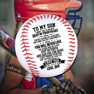 To My Son Dad Engraved 9 Inch Handmade Baseballs PVC Upper Rubber Inner Soft Baseball Softball Ball Training Exercise Baseball