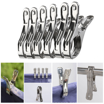 6pcs Stainless Steel Large Beach Towel Clips Plastic Clothespins Clothes Pegs Pins Clothes Hanger Clamp