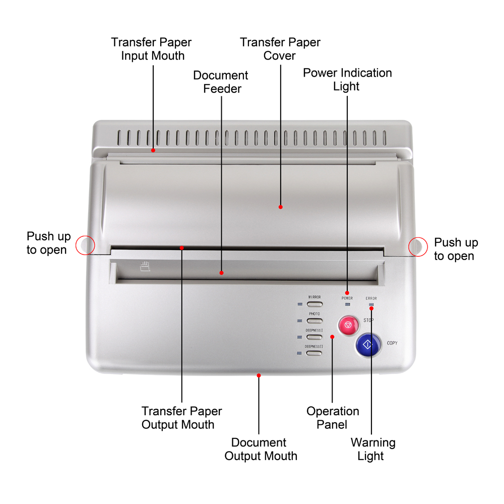 New Tattoo Transfer Machine Copy A4 Printer Drawing Thermal Stencil Maker Copier Machine Transfer Paper Carbon Papier Supplies