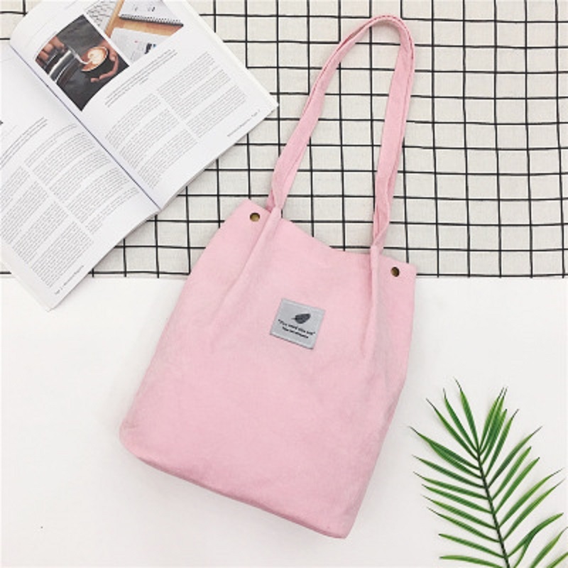 2020 Women Solid Corduroy Shoulder Bags Shopping Bag Tote Package Crossbody Bags Purses Casual Handbag For Women Bookbag