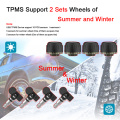 For Android TPMS Car Radio DVD Player Tire Pressure Monitoring System Spare Tyre Internal External Sensor USB TMPS