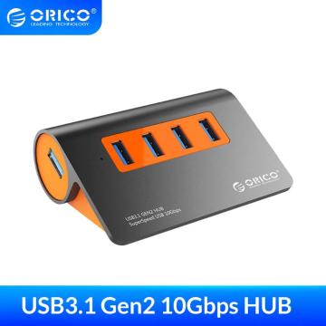 ORICO USB HUB With 12V2.5A Power Adapter 4 Port USB3.1 Gen2 HUB 10Gbps Super Speed Aluminum Alloy HUB for Macbook Pro