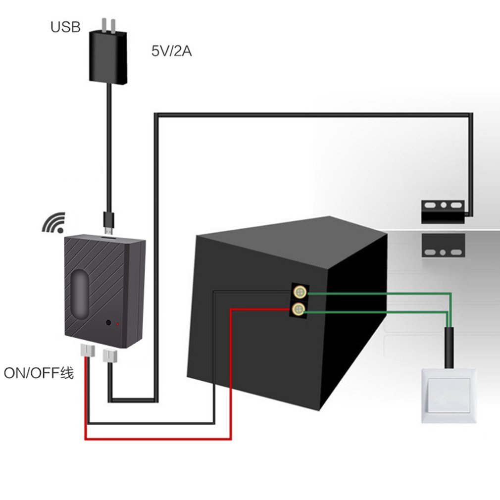 Smart Wifi Garage Door Switch Remote Turn On/Off App And Voice Control History Record Wide Compatibility 1 Set