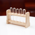 1 Set 1:12 Miniature Dollhouse Laboratory Test Tube with Wood Rack Pretend Play House Lab Furniture Decor Accessories Toy