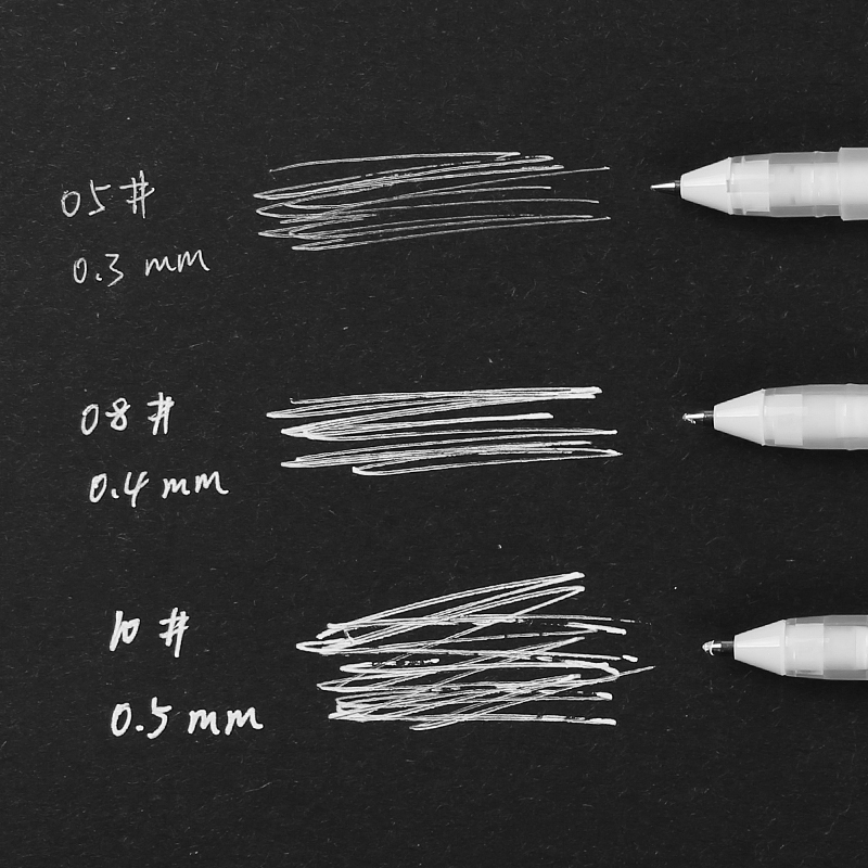 Japan Sakura Jelly Roll White Gel Pen 2pcs/lot 0.3mm/0.4mm/0.5mm Highlighter liner for Art Marker Design Comic/Manga