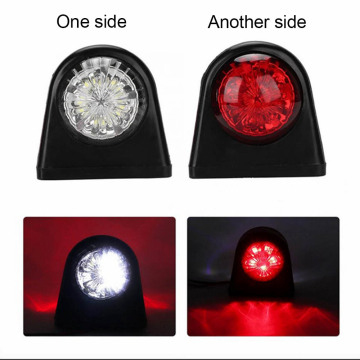 10-30V Car Truck LED Side Marker Light Rubber Plastic Double Side Indicator Lamps Red White for Trailer Lorry Van