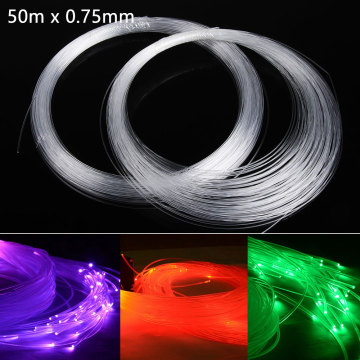 Plastic Fiber Optic Cable End Glow 50mx0.75mm/1.0mm PMMA Led Light Clear DIY For LED Star Ceiling Light Drop Shipping