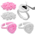 100PCS Disposable V Shape Glue Rings Eyelashes Extension Finger Holder Easy to Make Volume Fans Nail Art Adhesibve Holder