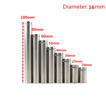 10 pcs Glass Fasteners Diameter 16mm Stainless Steel Acrylic Advertisement Standoffs Pin Nails Billboard Fixing Screws Hardware