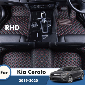 RHD Carpets For Kia K3 Cerato Forte 2020 2019 Leather Waterproof Car Floor Mats Custom Foot Pads Car Accessories Interior Cover