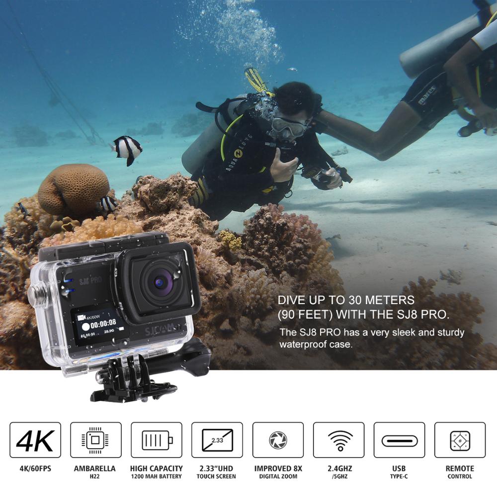 Action Camera Original SJCAM SJ8 Series SJ8 Air & SJ8 Plus & SJ8 Pro Camera 1290P 4K WIFI Remote Control Waterproof Sports DV