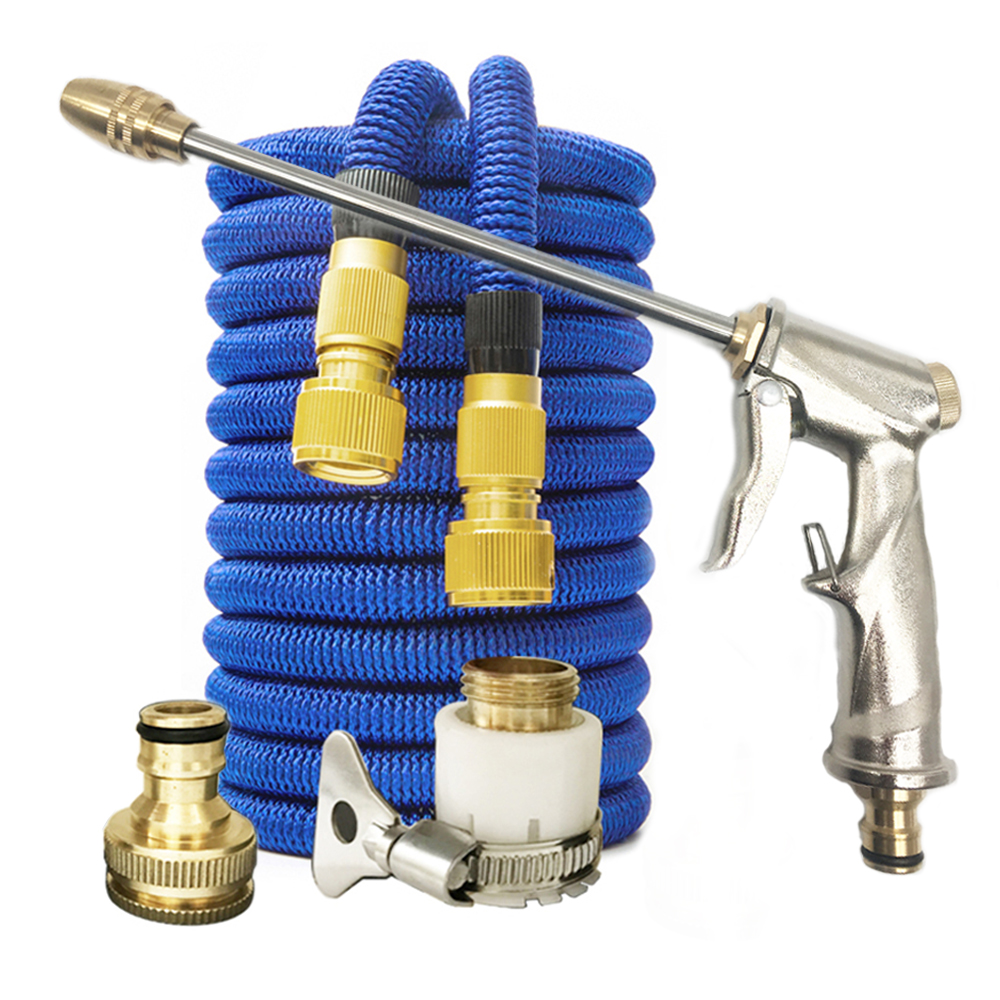Garden Hose Water Gun Kit Magic Watering Hose With High Pressure Car Washer Gun Water Spray Adjustable Cleaning Tool