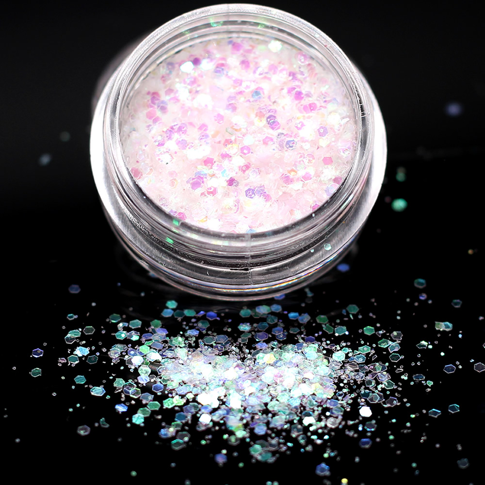 1Box Laser Silver Holographic Sequins Glitter Shimmer Diamond 12 Colors Eye Shiny Skin Highlighter Face Body Glitter Festi #002