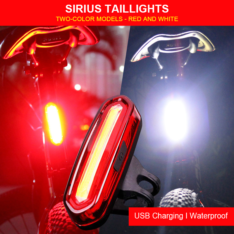 1pc Bicycle Bike USB Charging Waterproof Safety Taillight Waterproof Rear Light Outdoor Night Riding Day Wolf Star Warning Light