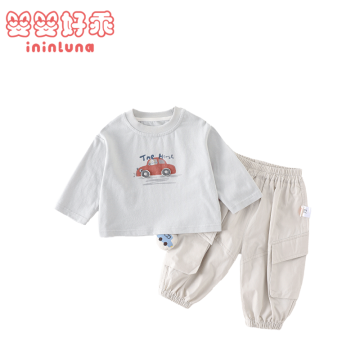 Spring Infant Cartoon Cargo Pant Separates