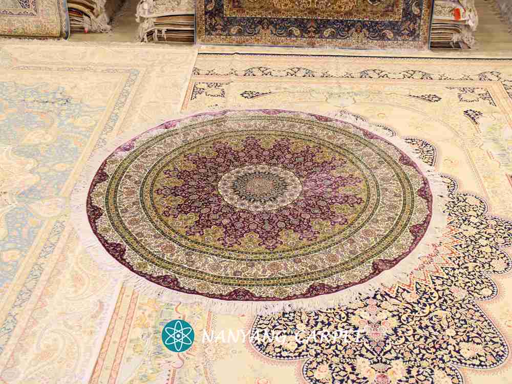 hand knotted rug purple 