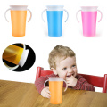 360 Degrees Can Be Rotated Baby Learning Drinking Cup With Double Handle Flip lid Leakproof Magic Infants Cups Have Cup Cover