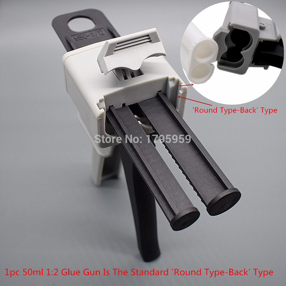 Glue Adhensive Dispensing Gun 50ml 1:2 AB Glue Manual Dispenser Glue Gun Caulking Gun Hand Tool AB Epoxy Glue Gun Applicator