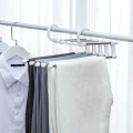 ABS Stainless Steel Clothes Hanger Storage Rack Multifunction Dual Hooks 5 Tier Pants Trousers Hanger Rack Save Space Organizer