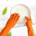 2018 new Kitchen Rubber Cleaning Gloves with Lining Reusable Household Waterproof Dishwashing Gloves (2-Pack) dropshipping