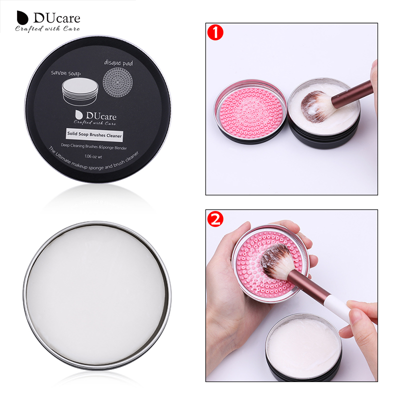 DUcare 1PCS Makeup Brush Cleaner Soap Cleaning Washing Brush Silicone Pad Mat Box Make Up Necessary for cleaning Cosmetic Tools