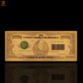 New Product 2018 US Dollar Money 10000 Dollar Gold Plated Fake Banknote US Currency Paper Money Collection