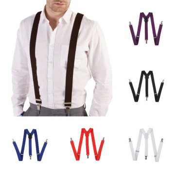 Adjustable Elasticated Adult Suspender Straps Unisex Women Men Y Shape Elastic Clip-on Suspenders 3 Clip Pants Braces 8J0082