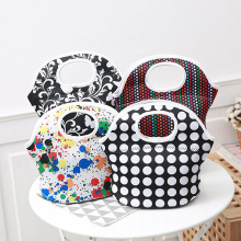 Universal Polka Dots Stripe Bear Insulated Lunch Tote Bag Cooler Box Neoprene lunch box baby Waterproof Handbag Case