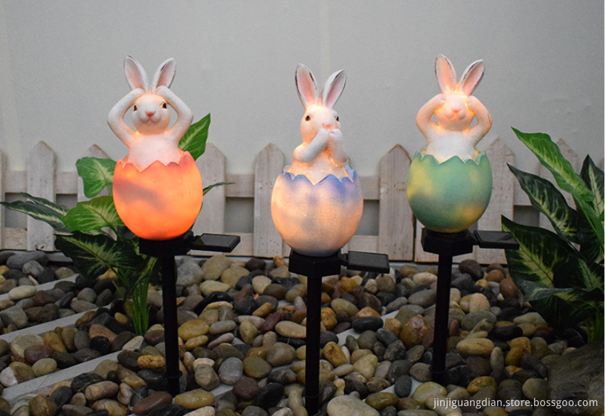 Resin Lamp Rabbit Shaped Outdoor