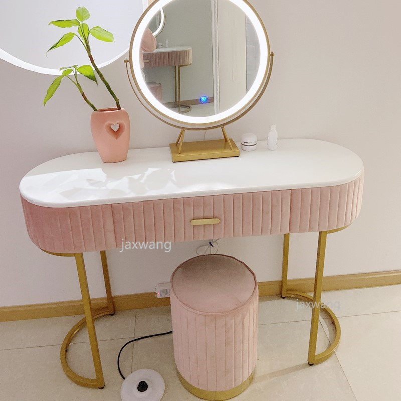 Nordic Dressing Table Bedroom Furniture Modern Dressers Without Mirror Girls Vanity Makeup Cabinet Dressing Table Bed Stool