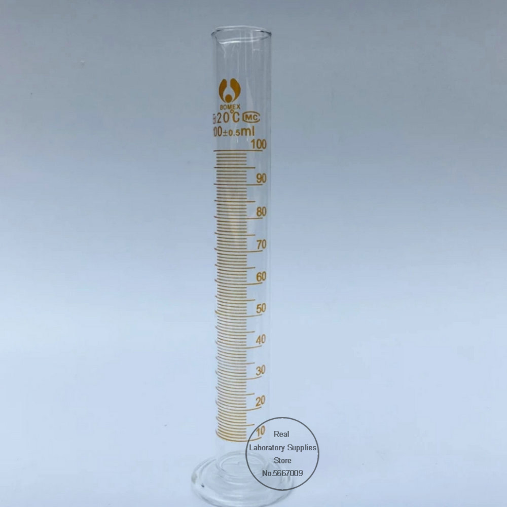 1set/pack (5ml, 10ml, 25ml, 50ml, 100ml) Laboratory Scaled Glass Measuring cylinder Measurement Container Lab Supplies