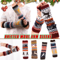 1 Pair Fashion Autumn Winter Women Lady Knitted Long Gloves Arm Warm Fingerless Breathable Outdoor Xmas Knitting Wool Mittens