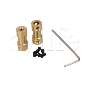 3mm to 5mm Brass Joint Motor Shaft Coupling Adapter Connector For RC Aircraft With Screws and Allen Wrench Pack of 2