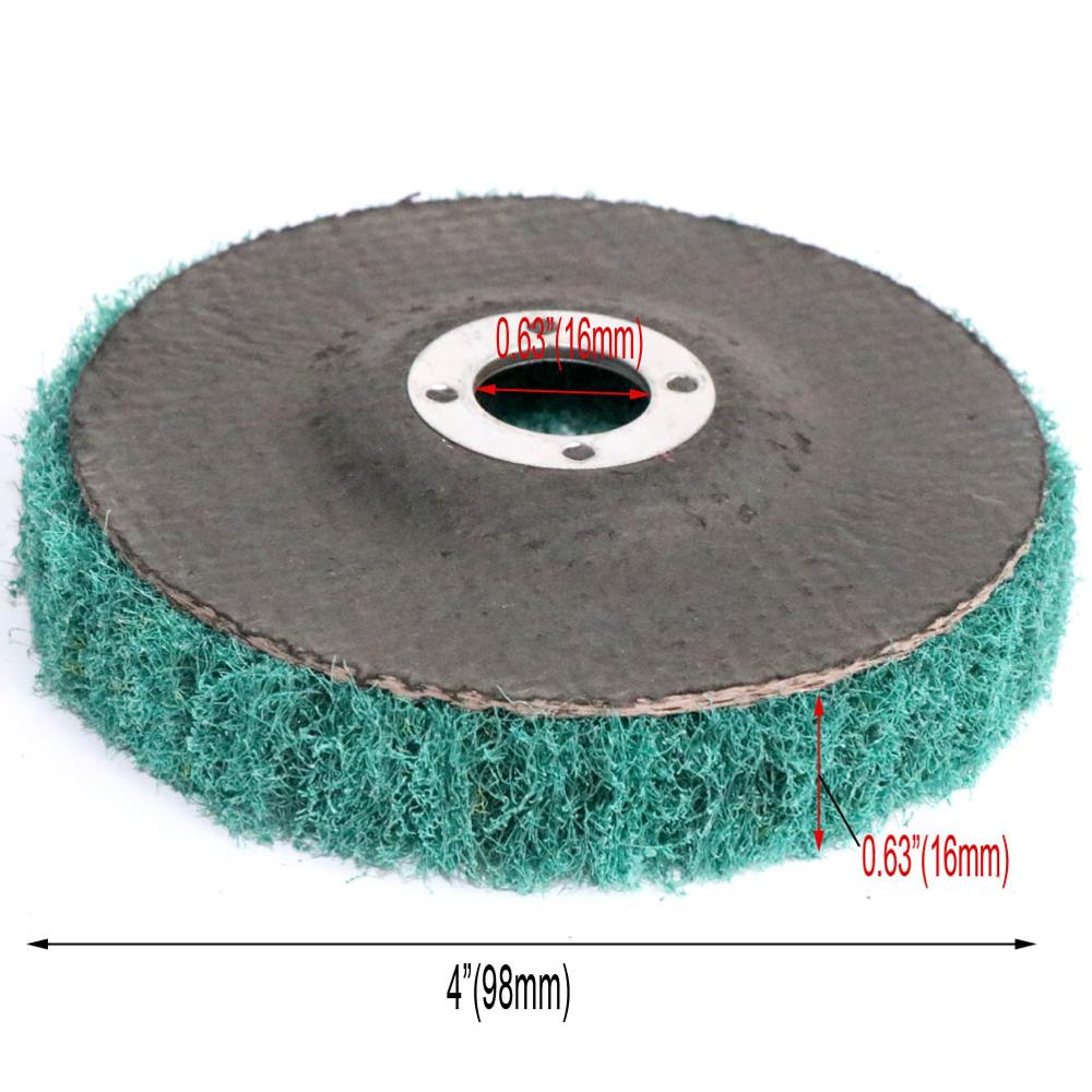 4" Non-woven Nylon Fiber Flap Polishing Grinding Disc Scouring pad Buffing Wheel 100*16mm for Angle Grinder
