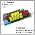 Inside 1-36W Isolation AC85-277V LED Driver 1-3x2W 3-6x2W 4-8x2W 7-13x2W 13-25x2W 450mA DC2-85V Constant Current Free Shipping