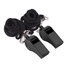 2 pcs Plastic Sports Training Whistles with Lanyard (Black)