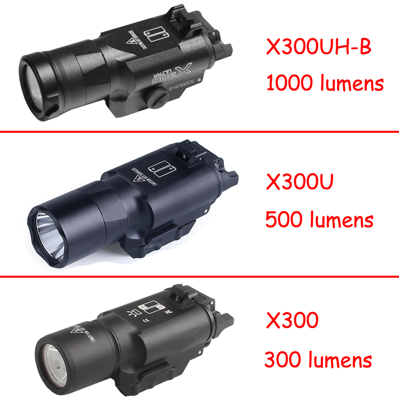 Tactical Weapon light X300UH-B X300U-A X300 Flashlight Pistol gun White LED Hunting Flashlight For 20mm Picatinny For 20mm Rails