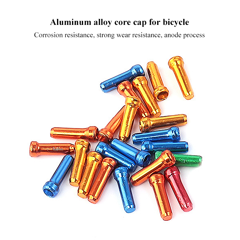 50pcs MTB Bike Bicycle Brake Shifter Aluminum Inner Cable Tips Crimps Cycle Cycling Parts Cables End Caps